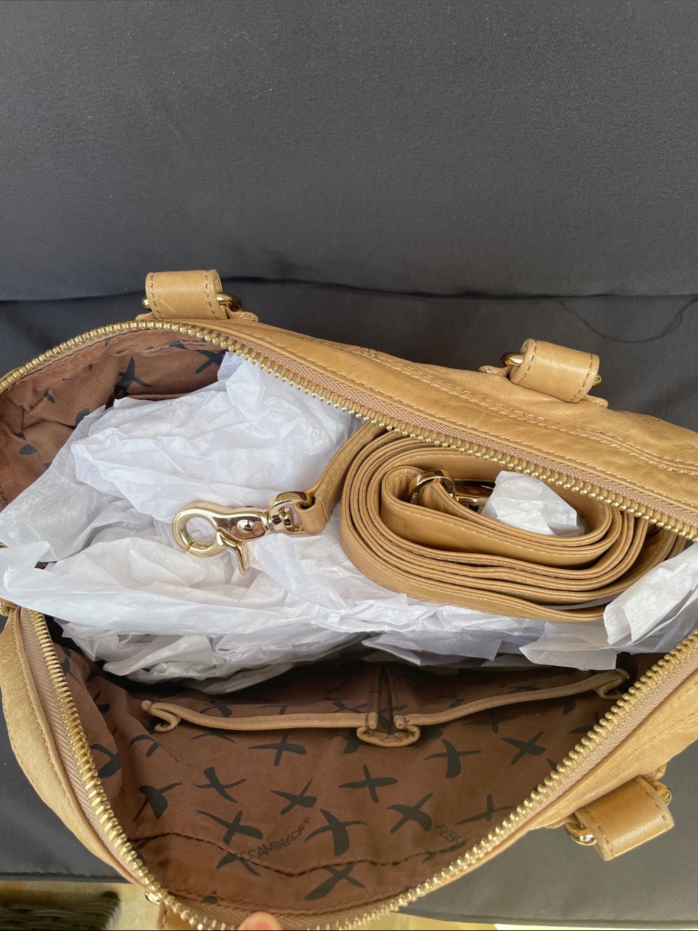 Rebecca Minkoff Classic Tan Leather Weekender Bag - Men - Picture 4 of 4